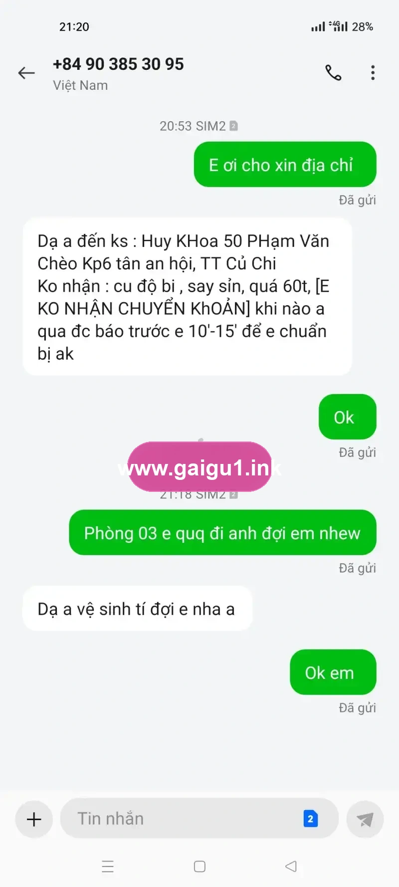Ảnh đánh giá gái gọi